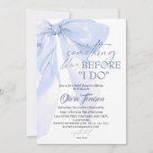 Invitation Blue Bow Something Blue Before I DO Bridal Shower (Devant)