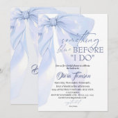 Invitation Blue Bow Something Blue Before I DO Bridal Shower (Devant / Derrière)