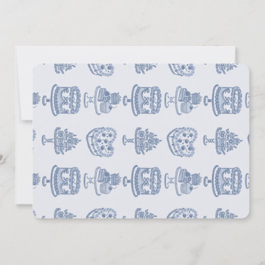 Invitation Blue Bow Sweet 16 Coquette gâteau Coeur Anniversai (Dos)