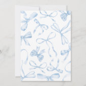 Invitation Blue Bow Sweet 16e fête d'anniversaire (Dos)