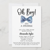 Invitation Blue Bow Tie Baby Sprinkle Baby Shower (Devant)