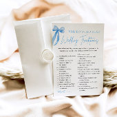 Invitation Blue Bow Traditions Mariages Fête des mariées Jeu