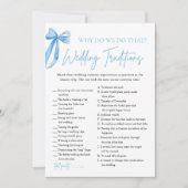 Invitation Blue Bow Traditions Mariages Fête des mariées Jeu (Devant)