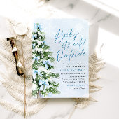 Invitation Blue Bows Baby Il fait froid dehors Baby shower