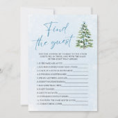 Invitation Blue Bows Christmas Find the Guest Baby Shower (Devant)