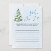 Invitation Blue Bows Christmas Tree Who Am I Baby Shower Game (Devant)