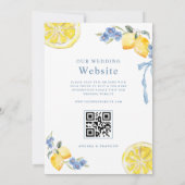 Invitation Blue Bows & Lemons Italian QR Code Wedding (Dos)