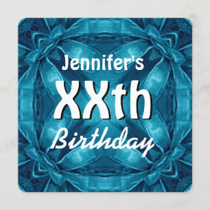 Invitation BLUE Bows n'importe quelle année Anniversaire Nom 