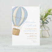 Invitation Blue Boy Adventure attend l'invitation Baby shower (Debout devant)