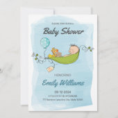 Invitation Blue Boy Baby shower, c'est un Baby shower garçon (Devant)