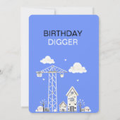 Invitation Blue Boy Construction fête d'anniversaire (Dos)