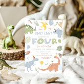 Invitation Blue Boy Dinosaur 4e anniversaire