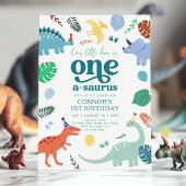 Invitation Blue Boy Dinosaur Boho 1er anniversaire