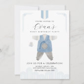 Invitation Blue Boy Hanbok Doljanchi premier anniversaire (Devant)