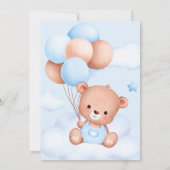 Invitation Blue Boy On Peut Attendre L'Invitation Baby shower (Dos)