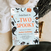 Invitation Blue Boy Photo Deux Halloween Éffrayant 2e anniver