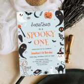 Invitation Blue Boy Photo Halloween Éffrayant Un 1er Annivers