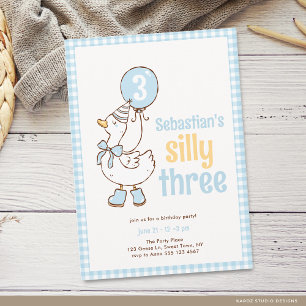 Invitation Blue Boy Trois Oie Idiote 3e Anniversaire
