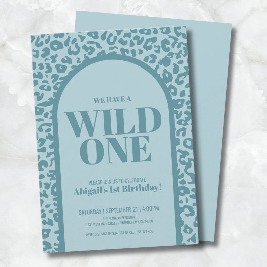 Invitation Blue Boy Wild One 1ère fête d'anniversaire