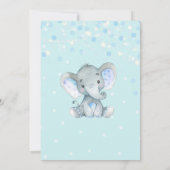 Invitation Blue Boys Baby Elephant Baby shower (Dos)