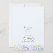 Invitation Blue Boys Fleur sauvage Petit Papillon Baby shower (Dos)