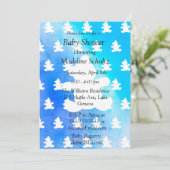 Invitation Blue Boy's Teddy Bear Baby shower à thème (Debout devant)