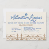 Invitation Blue Boys Wilderness Adventure commence Baby showe (Devant)