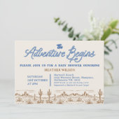 Invitation Blue Boys Wilderness Adventure commence Baby showe (Debout devant)