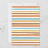 Invitation Blue Brown Retro Voici Le Soleil 1er Anniversaire (Dos)