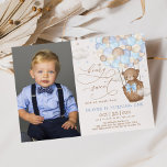 Invitation Blue Brown Teddy Bear Hot Air Balloon 1er annivers<br><div class="desc">Cette adorable invitation à thème en ours en peluche saura mettre un sourire sur le visage de vos invités ! Les tons doux bleu pastel, marron & beige rendent ce design parfait pour un anniversaire de naissance. Personnalisez l'invitation avec vos détails et si vous voulez réorganiser le style et le...</div>