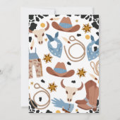 Invitation Blue Brown Twin Boys First Rodeo 1er anniversaire (Dos)