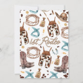 Invitation Blue Brown Western Premier Rodéo 1er Anniversaire (Dos)