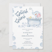 Invitation Blue Bubble Bath Animal Baby Shower (Devant)