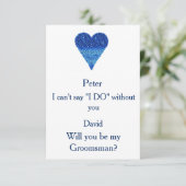 Invitation Blue Bubble Heart Serez-Vous Mon Groomsman ? (Debout devant)
