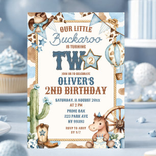 Invitation Blue Buckaroo a deux ans Deuxième anniversaire