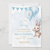 Invitation Blue Bunny Pâques fête d'anniversaire (Devant)