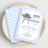 Invitation Blue Burger BBQ Baby Shower
