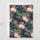 Invitation Blue Burgundy Blush Floral 30e anniversaire (Dos)