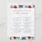 Invitation Blue Burgundy Blush Gold Floral Details Wedding (Dos)