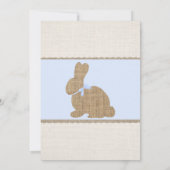 Invitation Blue & Burlap Bunny rustique Pâques 1er anniversai (Dos)