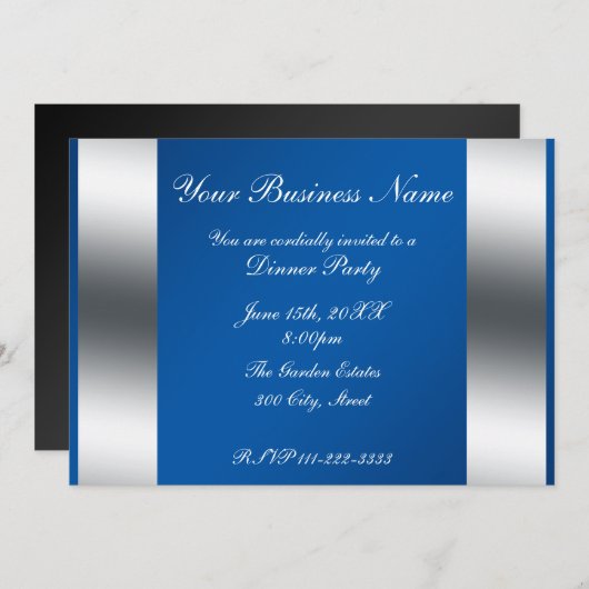 Invitation Blue Business (Devant / Derrière)