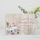 Invitation Blue Car Pine Tree Bois Noël (Debout devant)