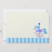 Invitation Blue Carousel Pony 2e fête d'anniversaire (Dos)