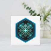 Invitation Blue Celtic Knot In A Six Sided Blue Frame (Debout devant)