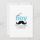 Invitation Blue C'est un garçon Mustache Baby Shower Invitati (Dos)