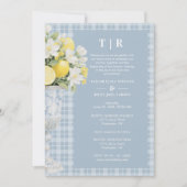 Invitation Blue Chalice Vase Mediterranean Lemons & Flowers (Devant)