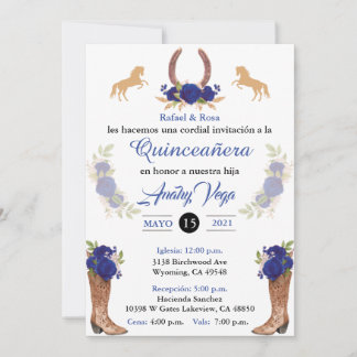 Invitation Blue Charro Invitation Mexicaine Occide