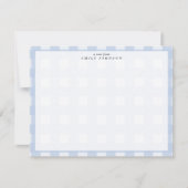Invitation Blue Checkered Note Card (Devant)