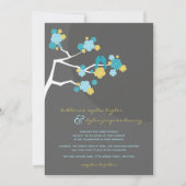 Invitation Blue Cherry Blossoms Inséparables Mariage Invitati (Devant)