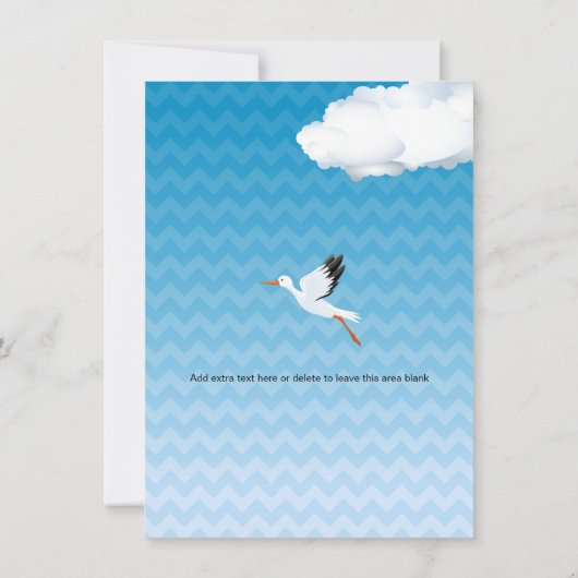 Invitation Blue Chevron Stork Baby Sip and See Party (Dos)
